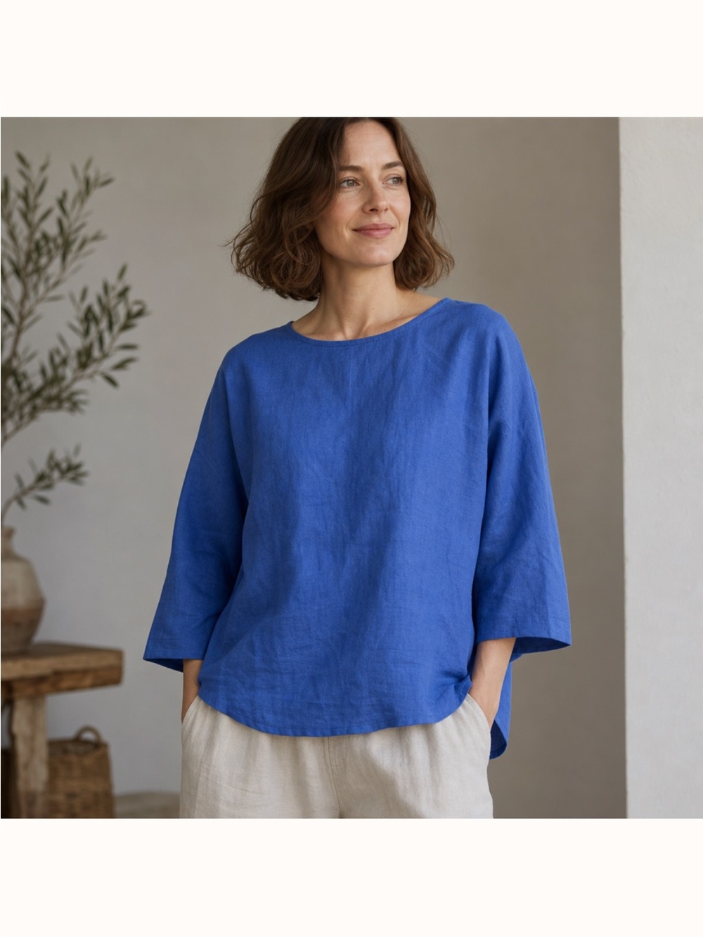 NWT Amazhiyu 100% Linen Top Size XXL
